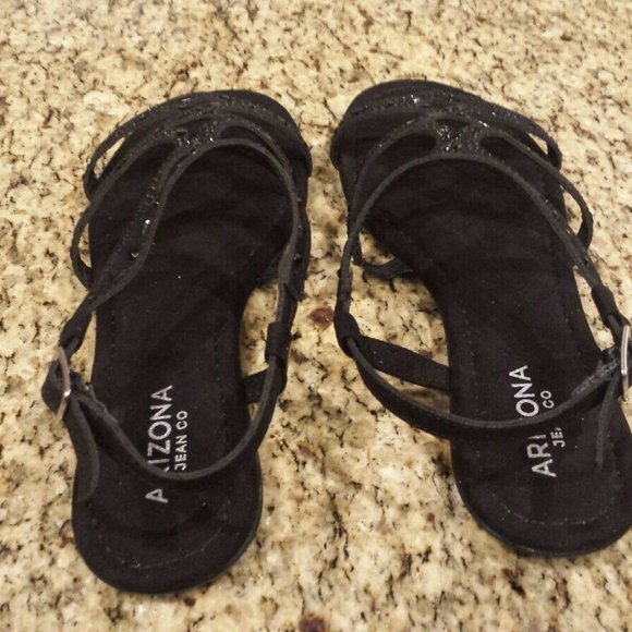 ARIZONA JEAN CO Black flat (AZ MARLEY) Sandals Size 6.5 M - NEW in BOX - Picture 3 of 8